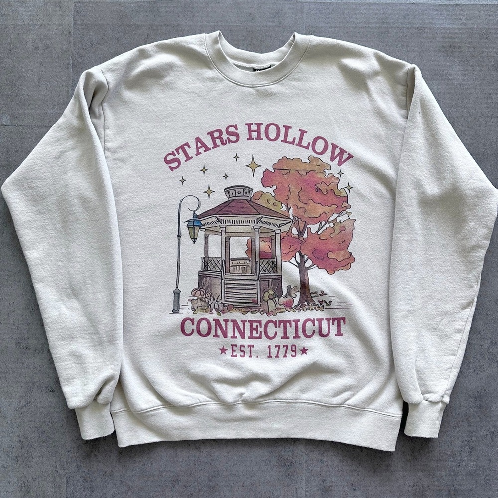 Gilmore Girls Sweatshirt Womens M Stars Hollow Gazebo Graphic TV Y2K Rory Fall